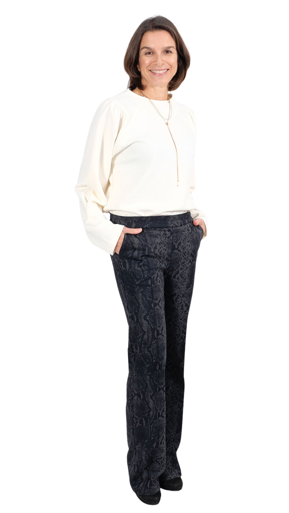 Romanitstoff, Schlangenmusterung Schwarz / Grau / Blau – Bild 6