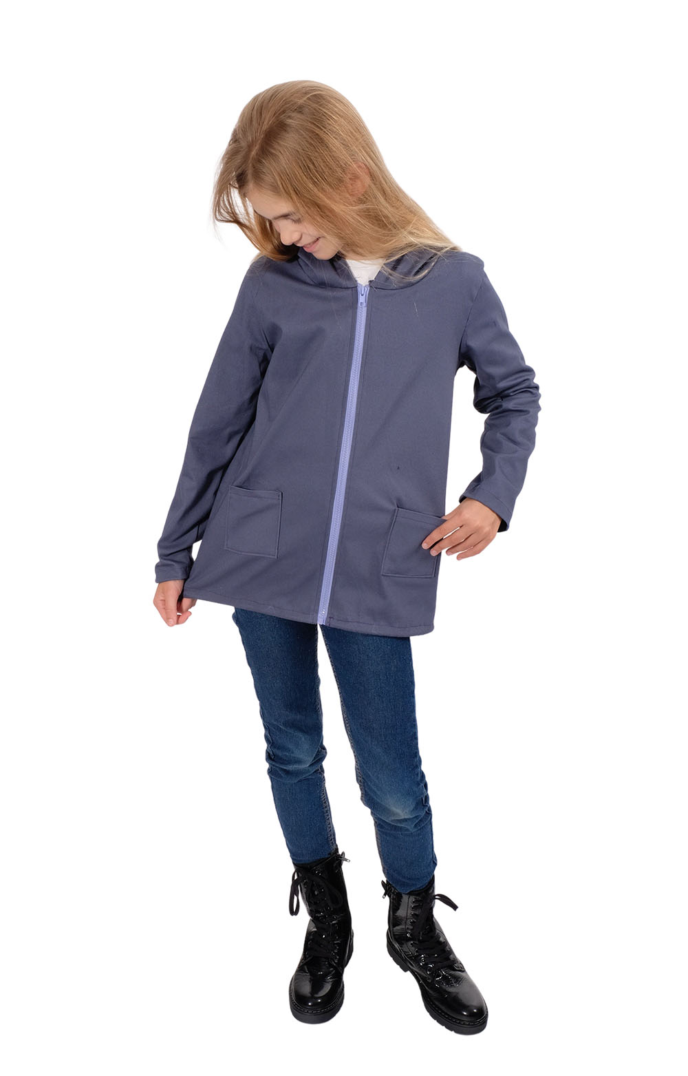 Baumwolle, Stretch Twill, Blau – Bild 4