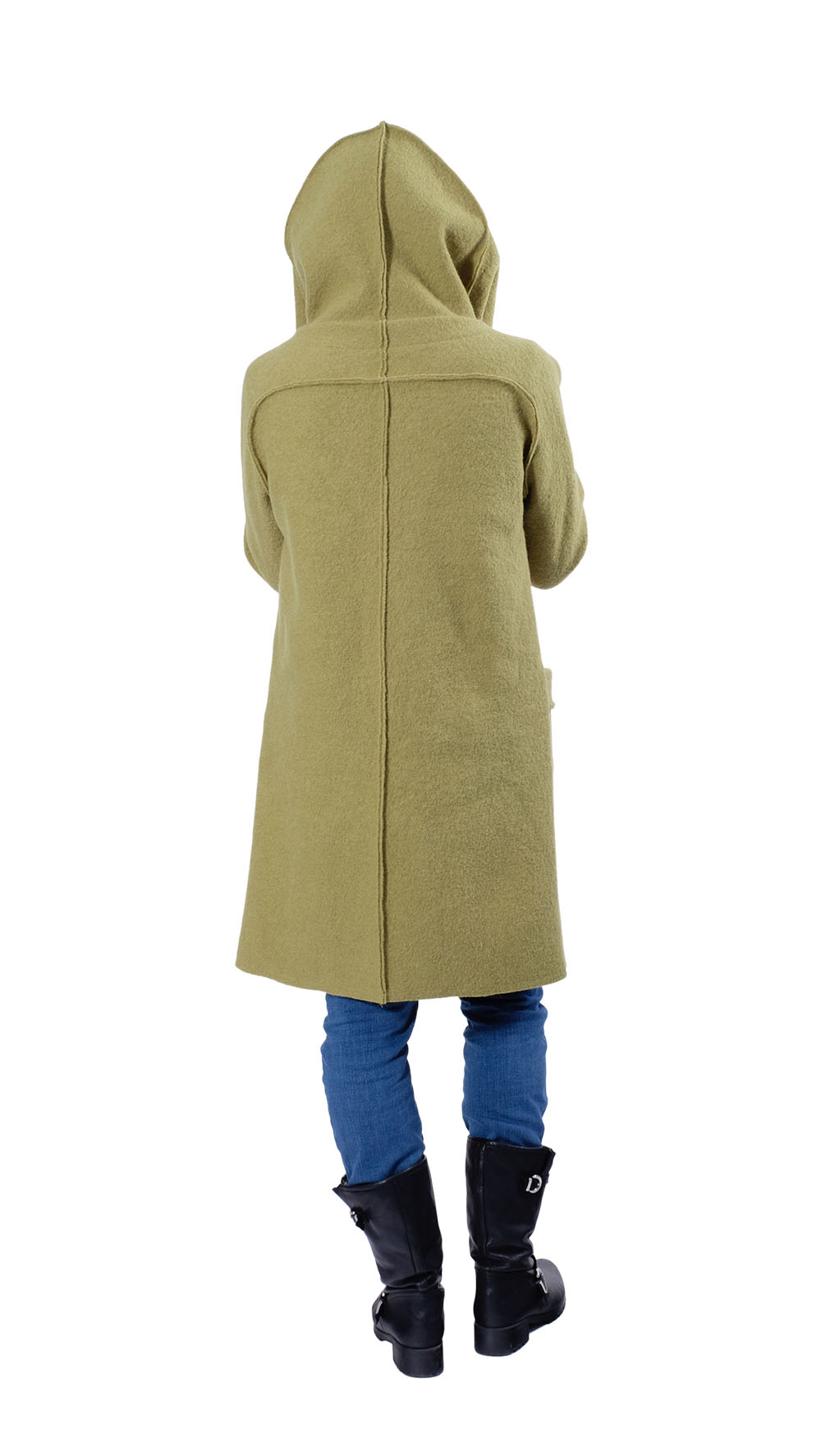 Wollstoff, gekochte Wolle, Wollwalk, Kiwi – Bild 3