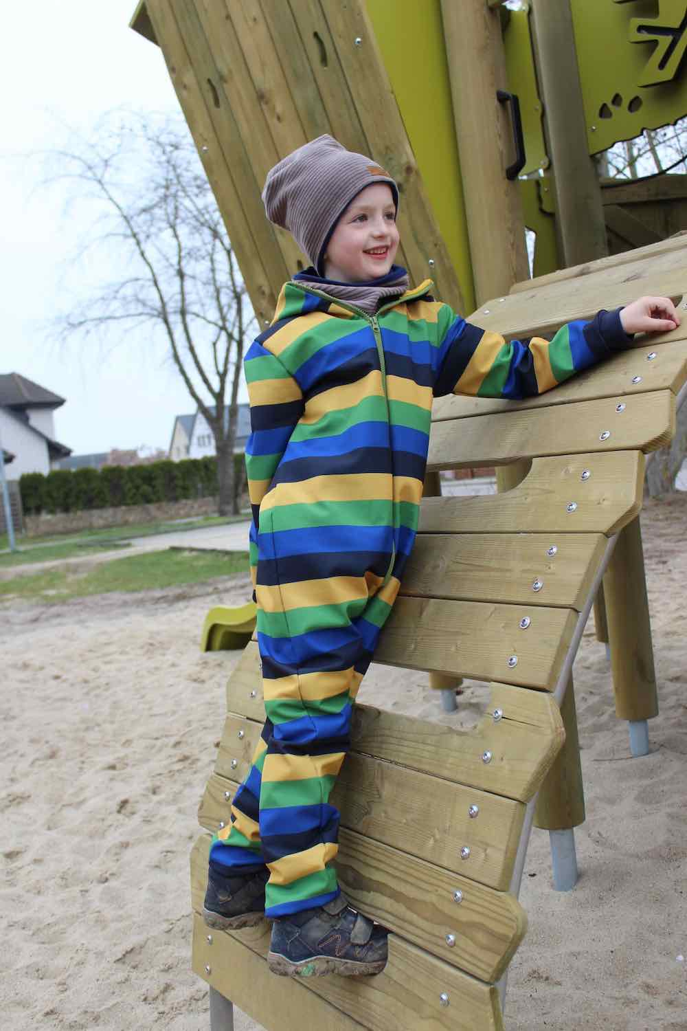 Softshell, Blockstreifen Gelb, Grün, Rot – Bild 3