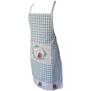 Schürze Latzschürze LEILA Karomuster Vogel Tanne bunt 60×40 cm Landhaus 1 Stk