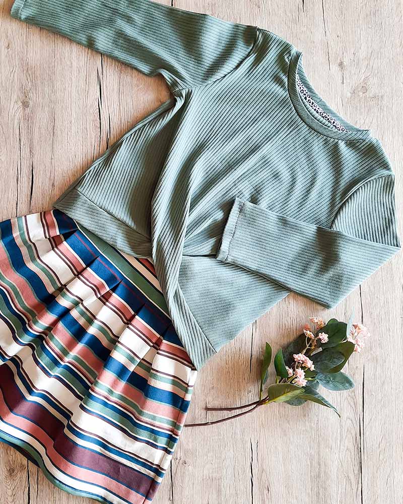 Jersey, weicher Rippenjersey, Blau – Bild 3