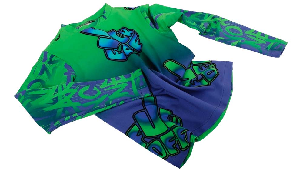 Panel, French Terry, Graffiti Grün / Lila Weiß – 80 cm – Bild 6