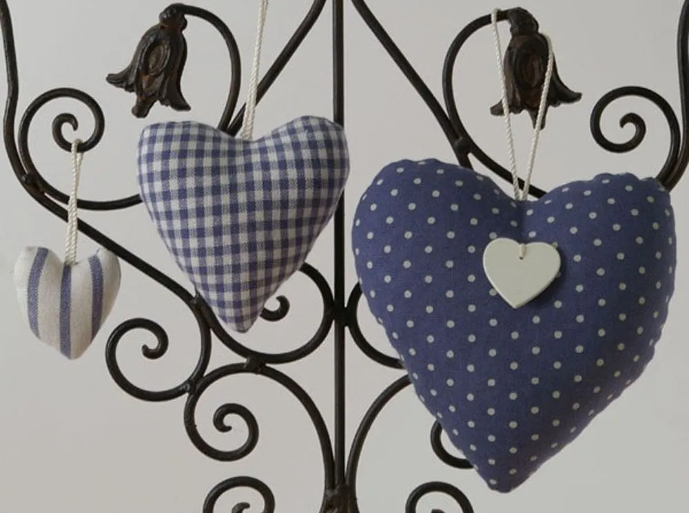 Stoff Herzen Dekohänger Aufhänger Landhaus Premium LINA 3er Set sort 3 Größen 3 Farben – Bild 5