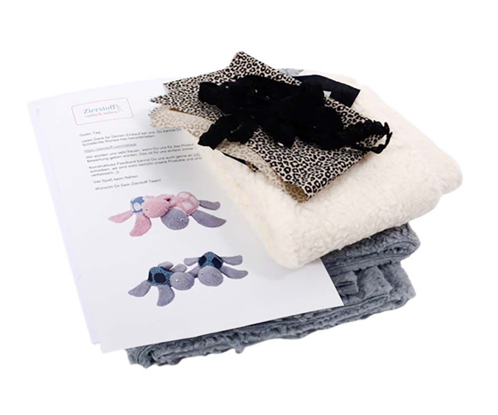 Stoffpaket Schildkröte Romea / Stoff für 2 Kuscheltiere – Grau Leo – Bild 5