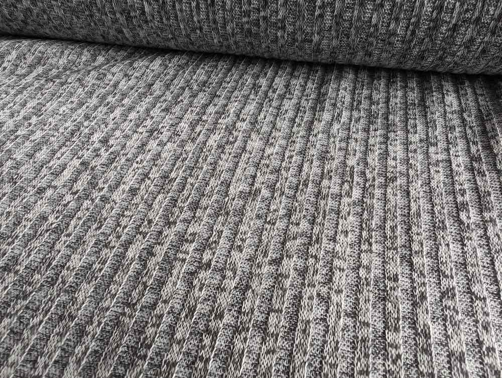 Jersey, weicher Rippenjersey, Grau Melange – Bild 3