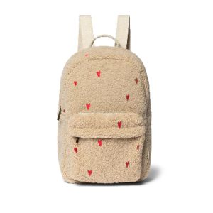 Studio Noos – Rucksack Midi „TEDDY HEARTS“ beige LIMITED EDITION