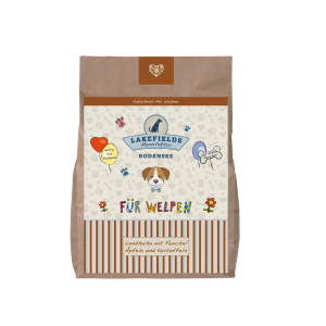 Lakefields Trockenfutter für Welpen LANDHUHN mit Fenchel, Äpfeln und Kartoffeln, getreidefreies Alleinfutter, im Steinofen gebacken (2,5kg)