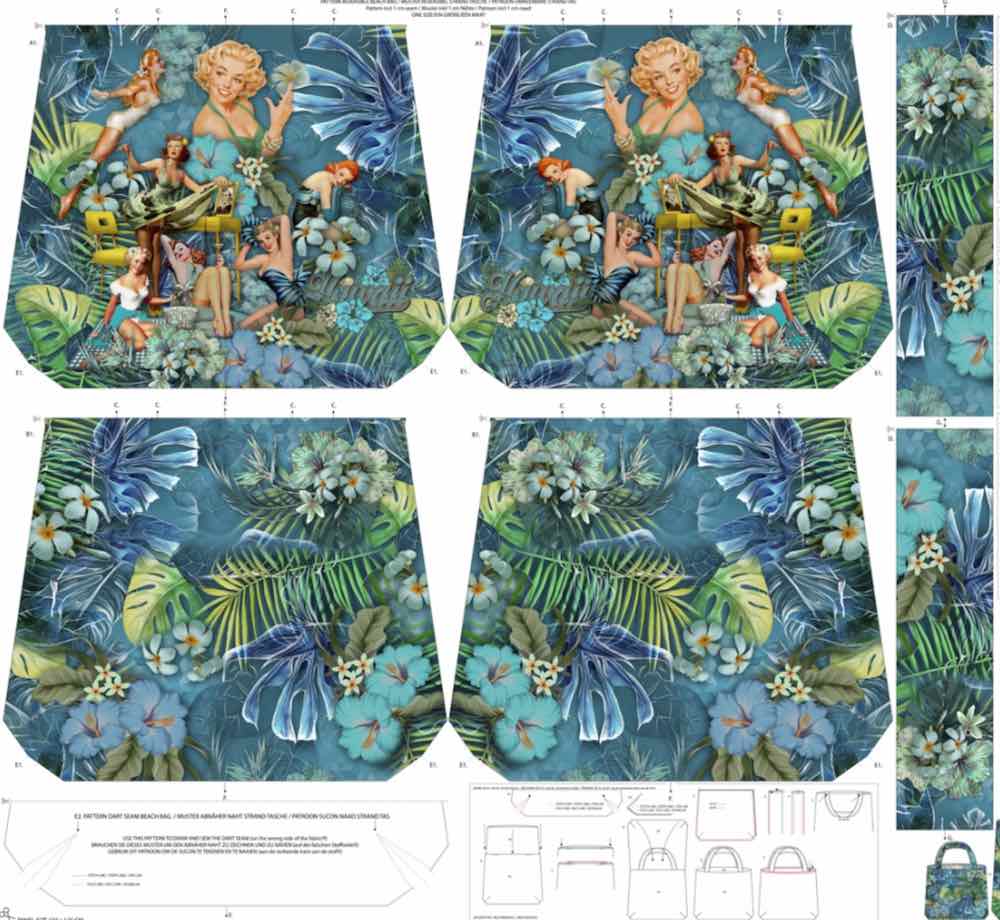 Taschenpanel, Marilyn Monroe Blau