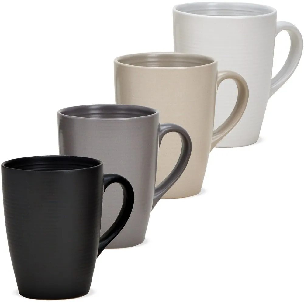 Tasse unifarben schwarz grau beige ODER weiß Steingut Kaffeetasse 1 Stk B-WARE – Bild 2
