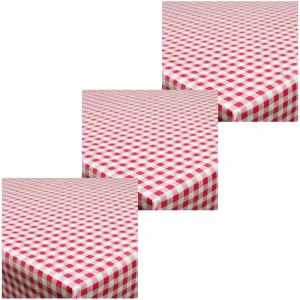 Tischdecken In- Outdoor Tischtücher rotes Karo Muster Vlies rot 3 Größen