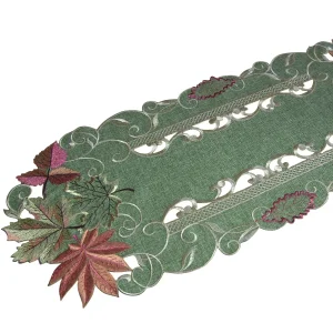 Tischläufer Mitteldecke Herbstlaub Stick bunt Tischwäsche 30×70 cm