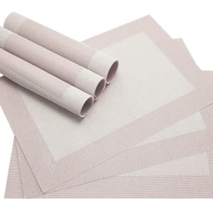 Tischset Platzset BORDA Platzmatten 6 Stk creme-weiß gewebt Kunstst. 46×33 cm