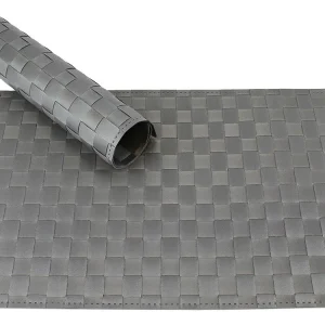 Tischset Platzset MODERN hellgrau grau geflochten Kunststoff 1 Stk. 45×30 cm