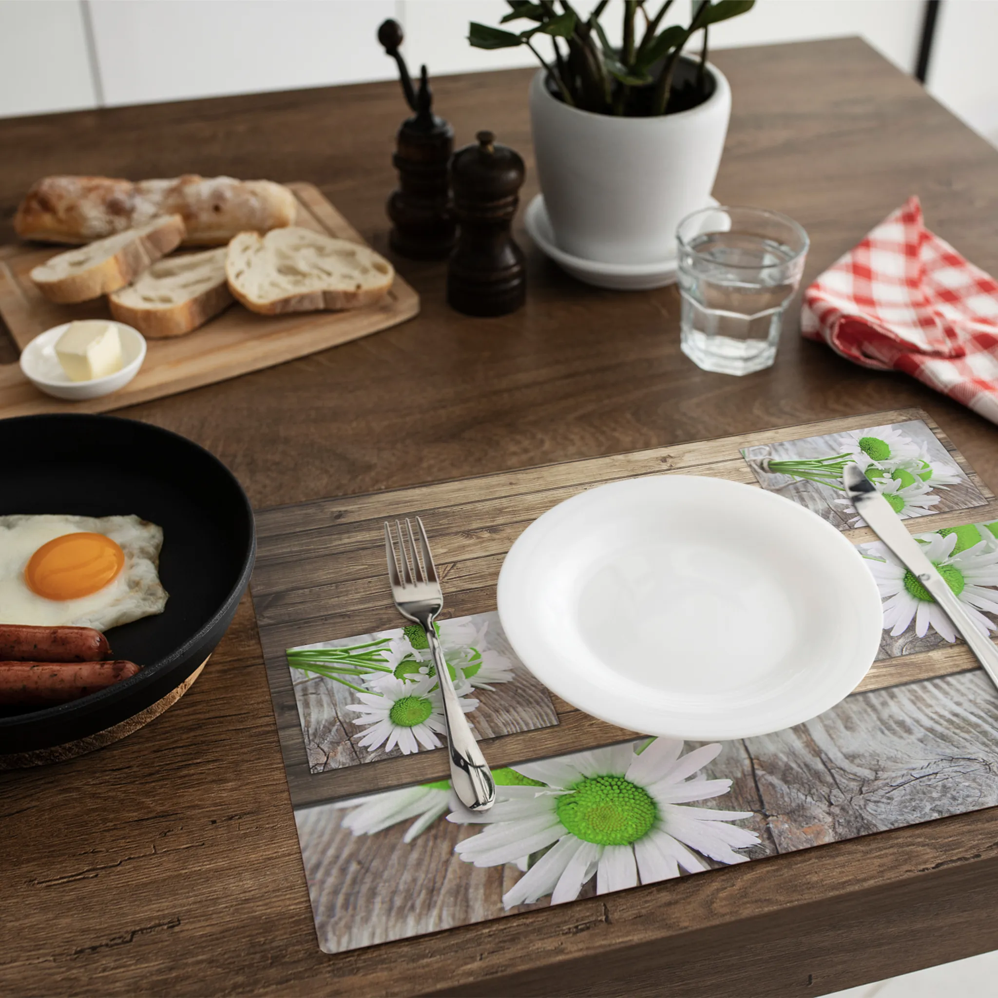 Tischsets Platzsets 8 Stk. Margeriten Margeriten & Holz Kunststoff 43,5×28,5 cm – Bild 7