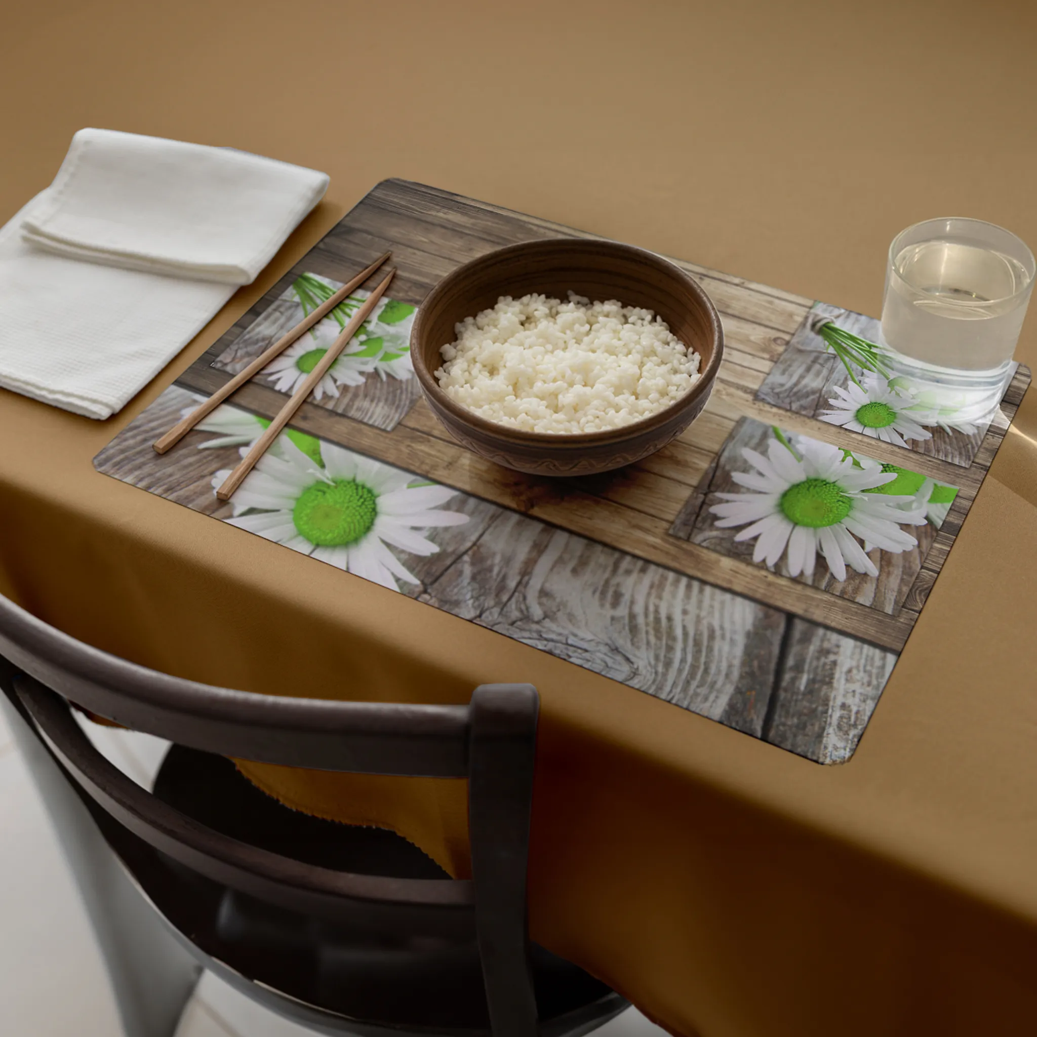 Tischsets Platzsets 8 Stk. Margeriten Margeriten & Holz Kunststoff 43,5×28,5 cm – Bild 8