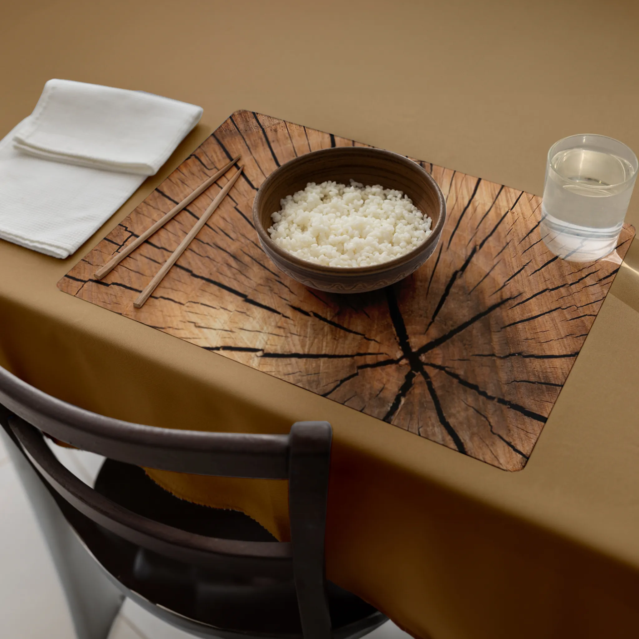 Tischsets Platzsets Holzoptik MOTIV Holzscheibe Baumstamm 12 Stk. abwaschbar – Bild 8