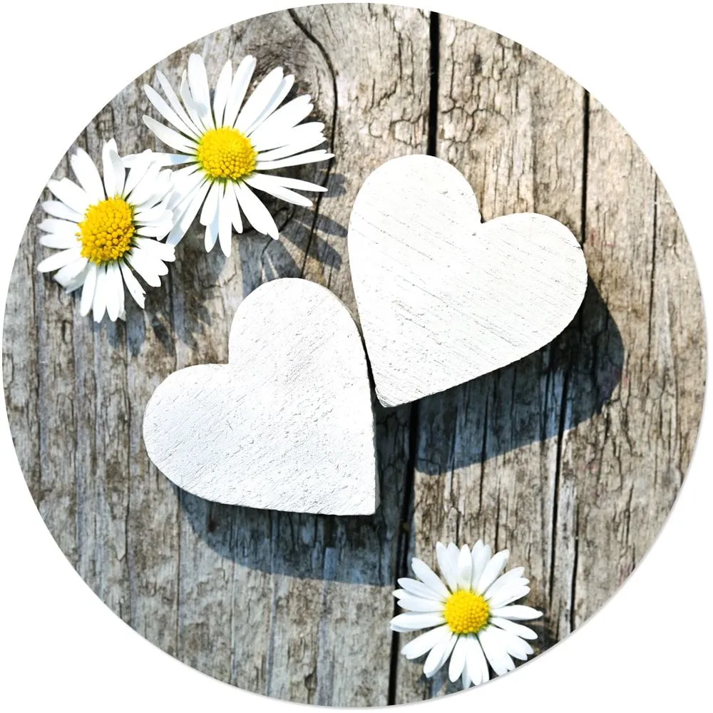 Tischsets Platzsets MOTIV Gänseblümchen Holz 8 Stk. abwaschbar rund Ø 38 cm – Bild 3