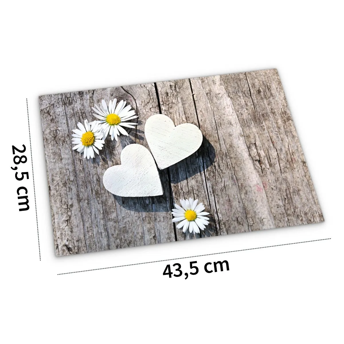 Tischsets Platzsets MOTIV Gänseblümchen & Holz 4 Stk. abwaschbar – Bild 5