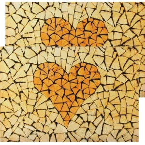 Tischsets Platzsets Textil CLOTH Herz Holz Holzscheite Holzoptik braun 2er 45×30 cm