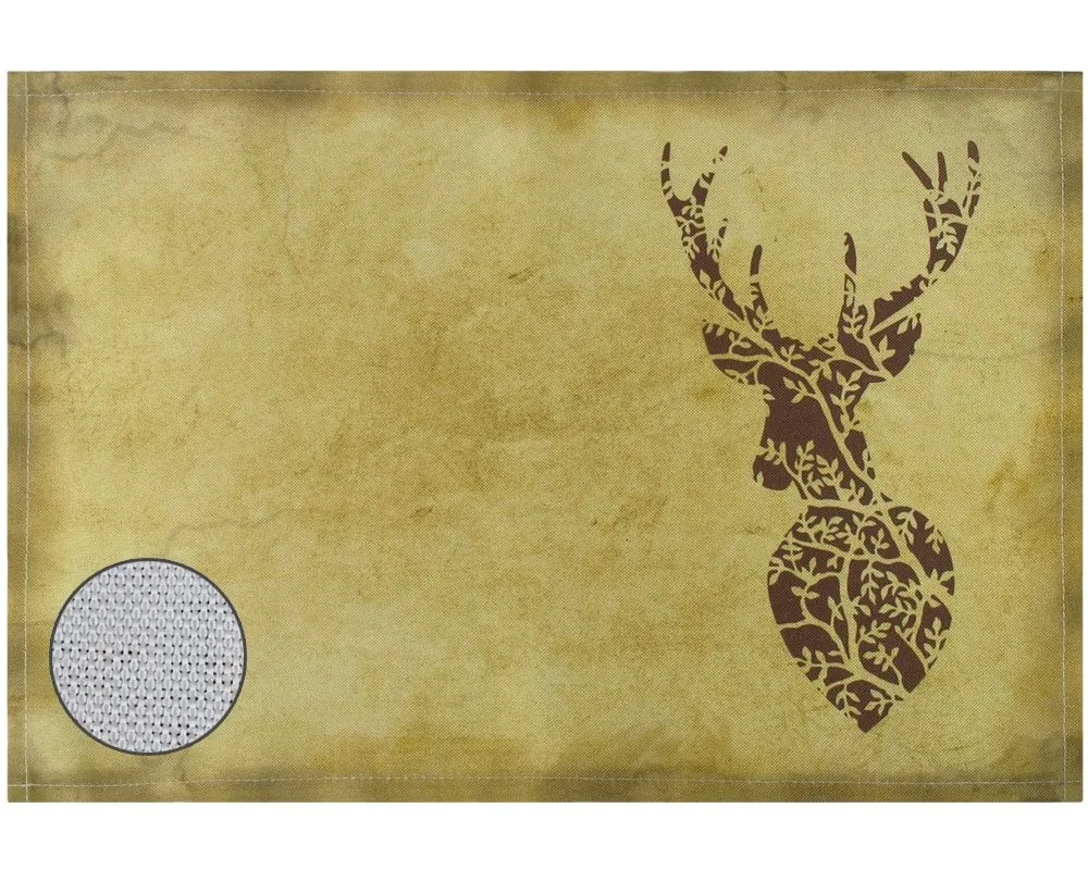 Tischsets Platzsets Textil CLOTH Hirschköpfe Silhouetten braun 2er Set 45×30 cm – Bild 3