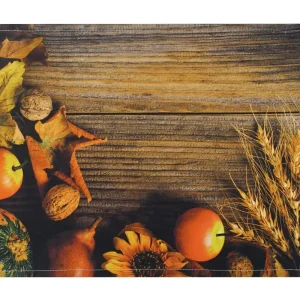 Tischsets Stoff CLOTH waschbar Getreide Obst Holzbrett Herbst rot / braun