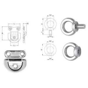 AQUINOX – Nirosta A4/AISI 316, Ringschraube/Ringmutter/Decksauge