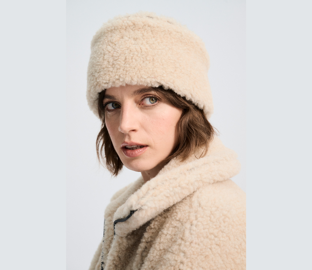 Alwero – Stirnband / Halswärmer VOVO, Sandy Brown, Biowolle, ultra light – Bild 2