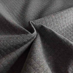 Waffelstoff, weiche anschmiegsame Qualität – Grau mit eingewebten Punkten – Neon