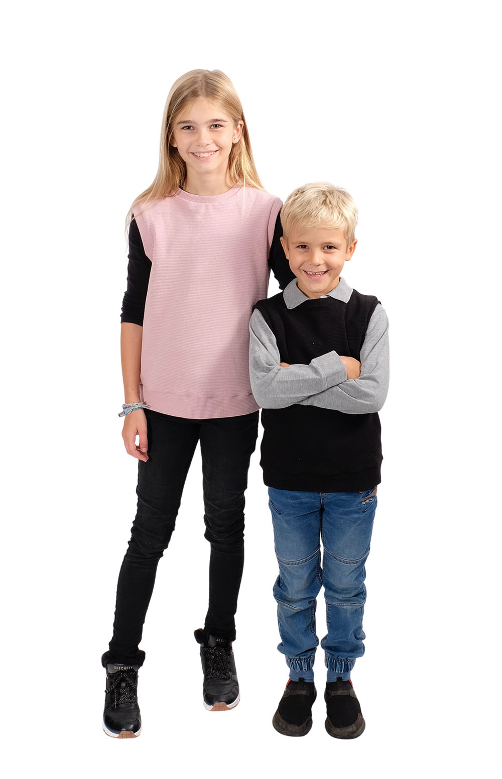 Waffeljersey, Jersey mit kleinem Waffelmuster – Schwarz – Bild 7