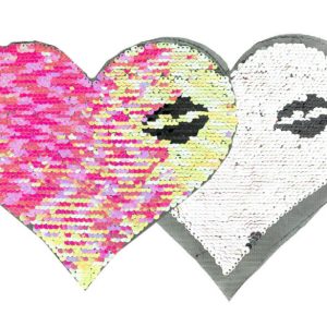 Wendepailletten, Applikation Aufnäher Herz mit Lippen