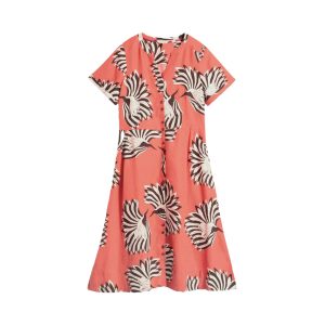 White Stuff – Kleid „IRIS“, coral print, Leinen