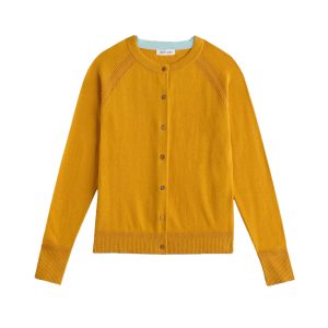 White Stuff – Strickjacke „LULU“, mid yellow, Bio-Baumwolle