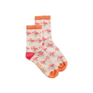 White Stuff – Socken ‚FLUFFY FLAMINGO‘, natur multi, Bio-Baumwolle