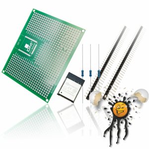 ESP32 WROOM Development Set 90×70 Dev. Board + Pins + Widerstände
