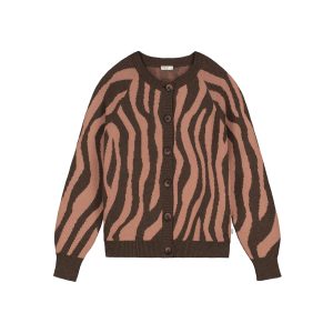 YUKI – Raglan Knitted WOMEN’S Cardigan, PINK ZEBRA, Bio Baumwolle