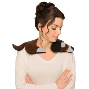 Leschi Wärme-Körnerkissen für Nacken & Schulter (100 % Bio-Weizen-Körner, hergestellt in Europa), Hund Bobby