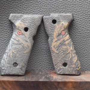 Beretta Mod.92FS, Motiv Adler mit rotem Auge, MAK-Grips, Walnuss, Neuware zum Sonderpreis!