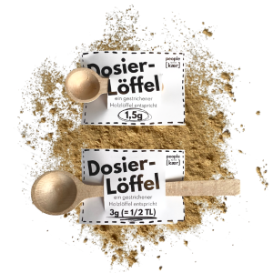 Dosier Löffel aus unbehandeltem Buchenholz für Ergänzungsfutter in Pulver Form (1,5g & 3g)