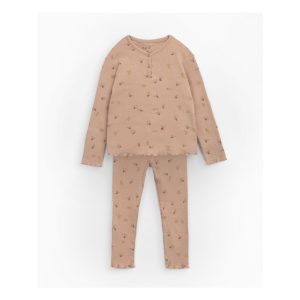 PLAY UP – Pyjama gerippt mit Glühwürmchen, Biobaumwolle