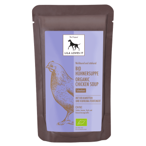 Lila Loves It Bio-Hühnersuppe, Schonkost mit Bio-Karotten und Kurkuma (flacher Beutel)