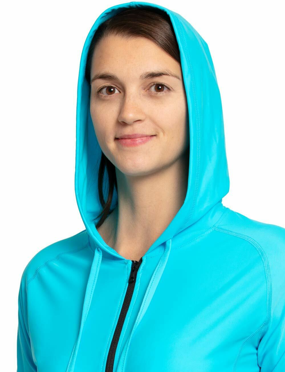 iQ UV 300 UV Kapuzen Jacke Damen Outdoor turquoise türkis M L XL XXL LSF Ladies – Bild 6