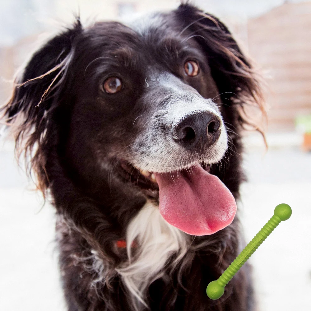 Moby Hundestock, extrem robust, PVC-frei, schwimmt, made in germany, 34,5x5cm, groß (gelb, metallic blau, orange, pink, türkis) – Bild 2