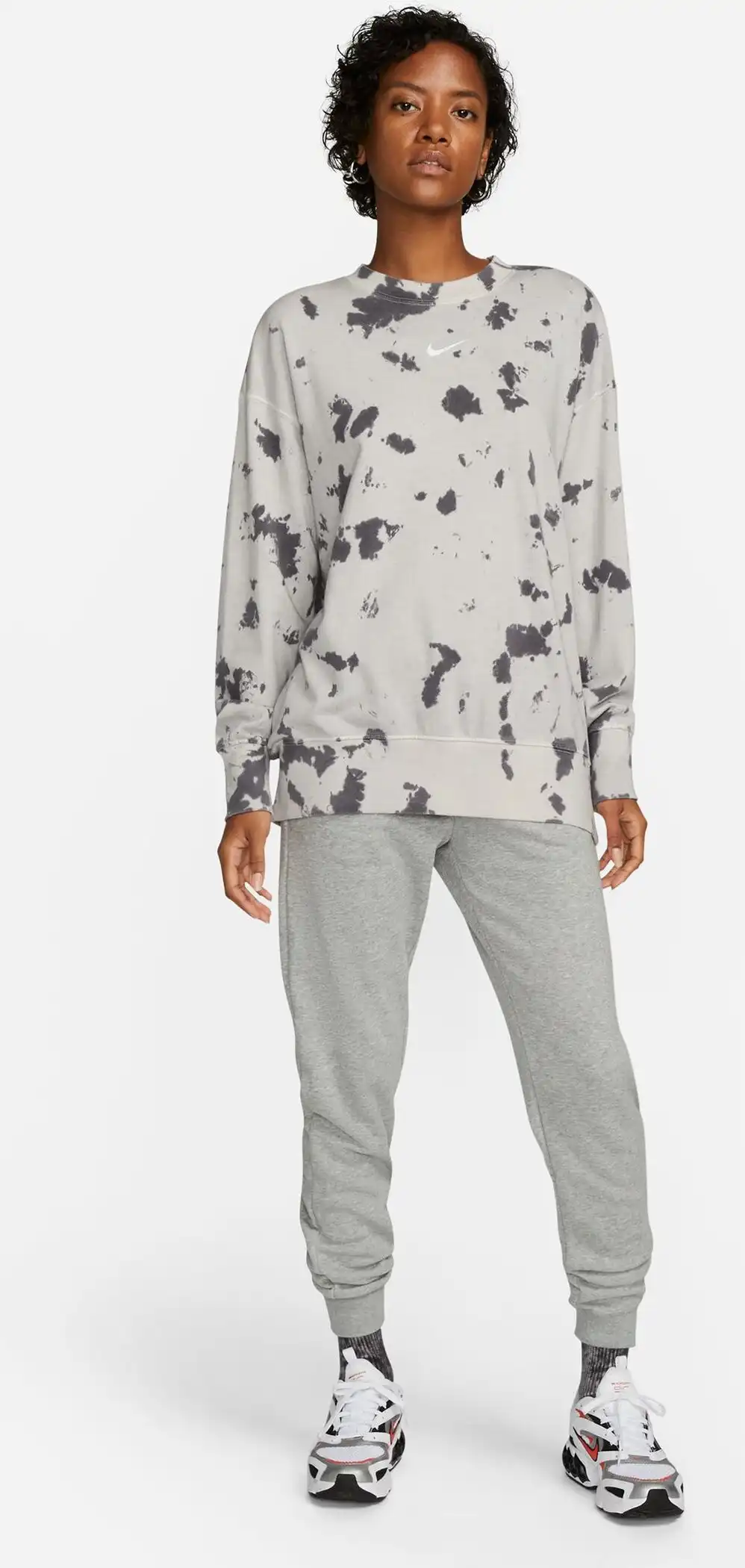 NIKE SPORTSWEAR CLUB FLEECE WO DK GREY HEATHER/WHITE – Bild 4