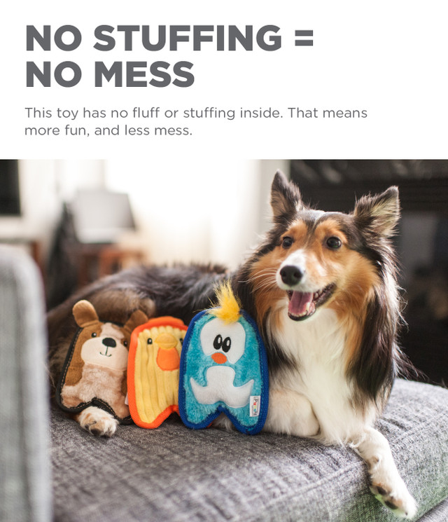 Outward Hound Durablez Mini plush toy, Dura-Tuff, doppelte Nähte, ohne Füllung, 17cm (puppy) – Bild 7