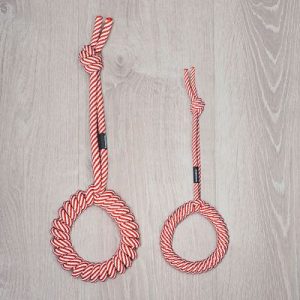 Treusinn Tau-Spielzeug LOOPY, strapazierfähiges Segeltau, schwimmt, frei von Schadstoffen, rot/weiß (S, L)