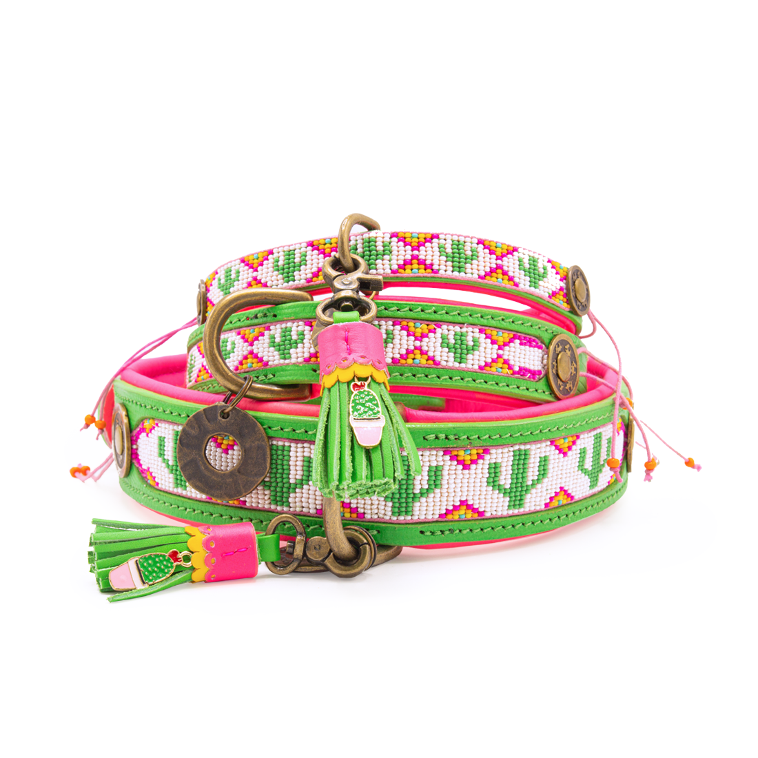DWAM Leder-Perlen-Halsband „Tropical Summer“ (S, L, XL) – Bild 2