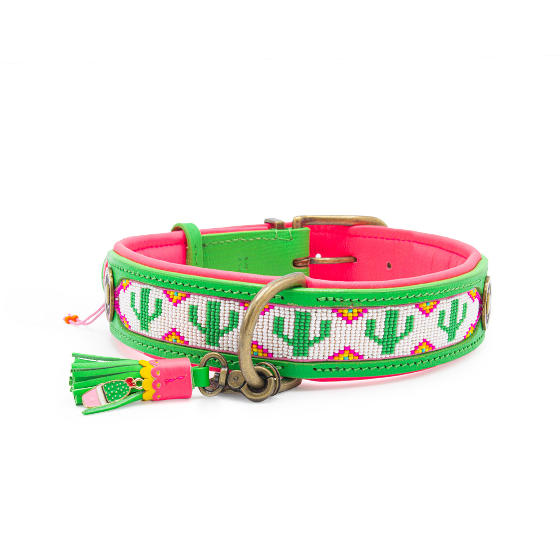 DWAM Leder-Perlen-Halsband „Tropical Summer“ (S, L, XL) – Bild 3