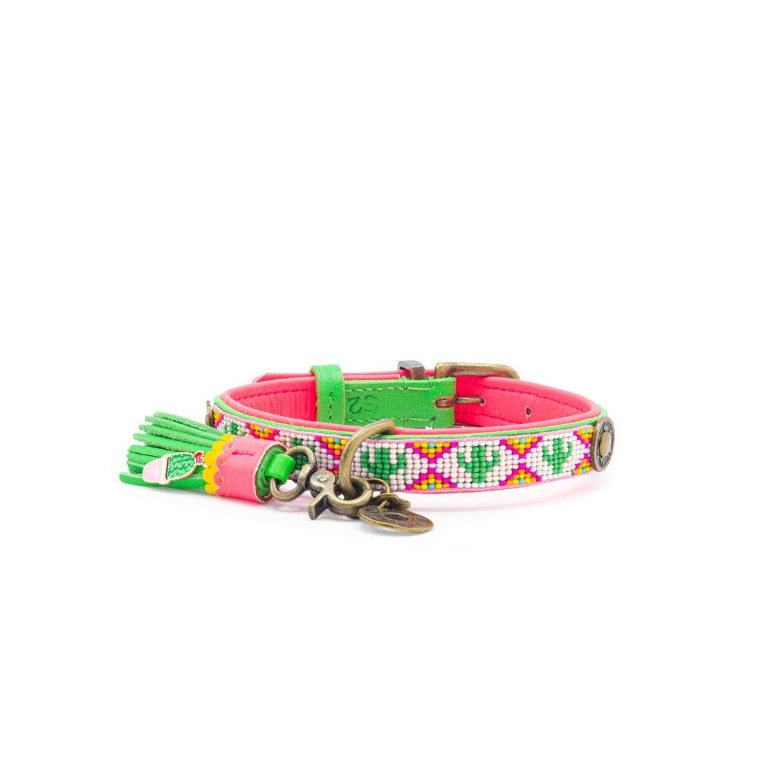 DWAM Leder-Perlen-Halsband „Tropical Summer“ (S, L, XL) – Bild 4
