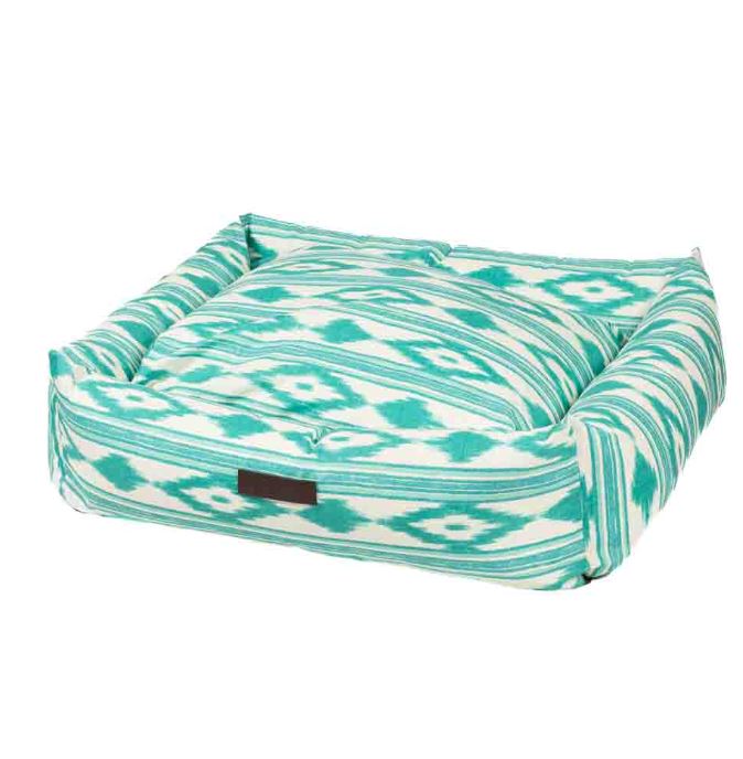 türis/weiß, wasserdichtes, Outdoorbett „Ikat Mallorca“, 40x50cm, 50x60cm